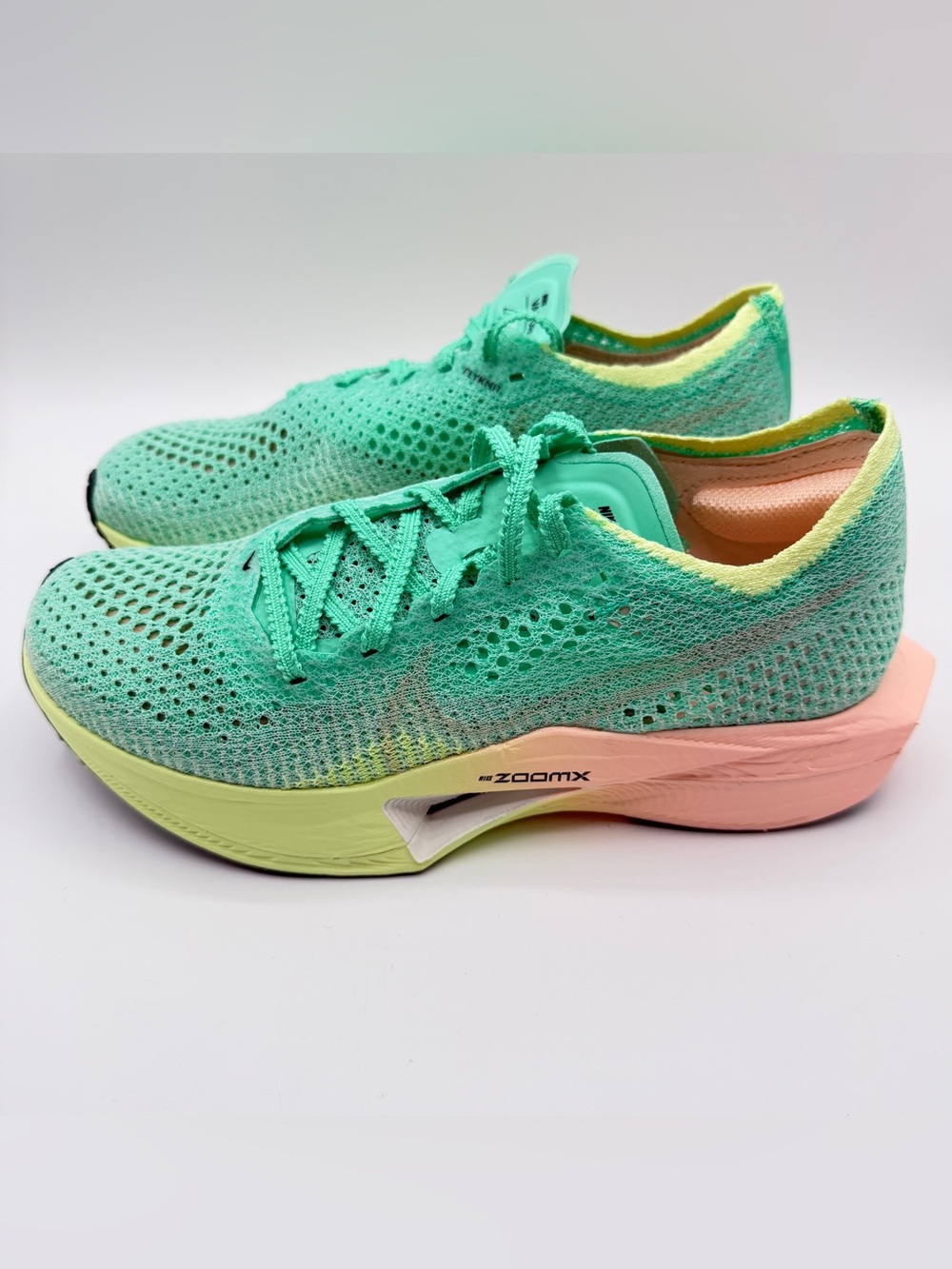 Nike ZoomX Vaporfly 3 Women’s Size 6 Mint Foam Sunset Tint Running Shoes NWOB